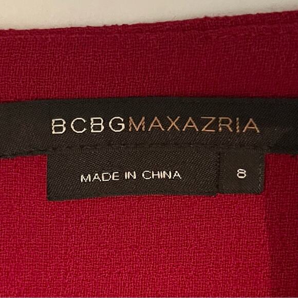 BCBGMaxAzria Red Pure Smooth Wool Academia Office Career Dress NWOT Size 8 - Picture 9 of 14